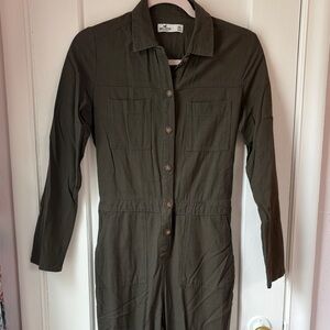 Hollister Olive Utility Jumpsuit
